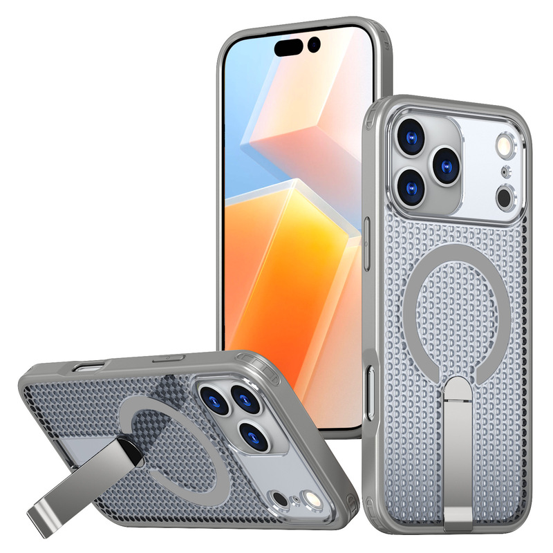 Apple 17ProMax ハニカム冷却磁気電話ケース金属ブラケット iPhone16 通気性保護カバーに適しています。|undefined