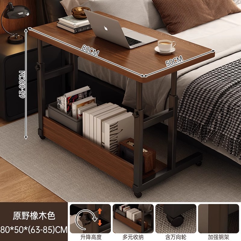 Mesa de noche, mesa pequeña de elevación móvil, dormitorio, mesa de oficina junto a la cama, escritorio para el hogar de los estudiantes, escritorio para computadora portátil