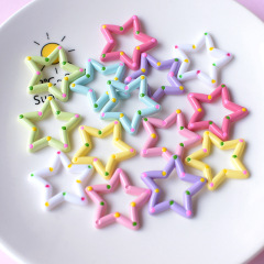 カラーポイント立体五芒星透かし彫り星樹脂部品携帯電話ケースdiy材料卸売りpj1095