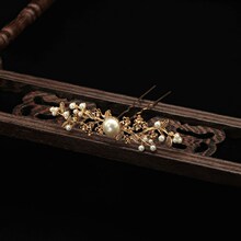 汉服发冠发饰唐风明制气质仿珍珠感日常簪子百搭超仙古风头冠