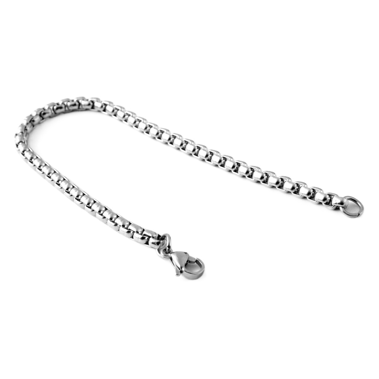 Titanium Steel Bracelet, Unisex, Beaded Stainless Steel Square Pearl Couple Style, Versatile Stackable Jewelry Bracelet