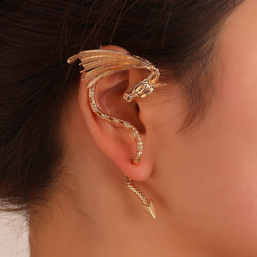 Punk Flying Dragon Ear Clip Fashion Creative Dragon Alloy Earring display picture 1