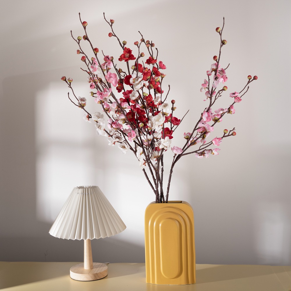 日式臘梅花櫻花仿真花中式婚慶家庭牆玫瑰花攝影布景跨境MW36860