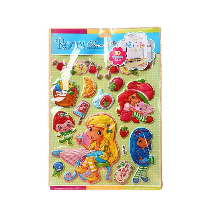 3D Cartoon PVC Stickers — Bubble & Non-dry Glue Decorative Sheet for Kids