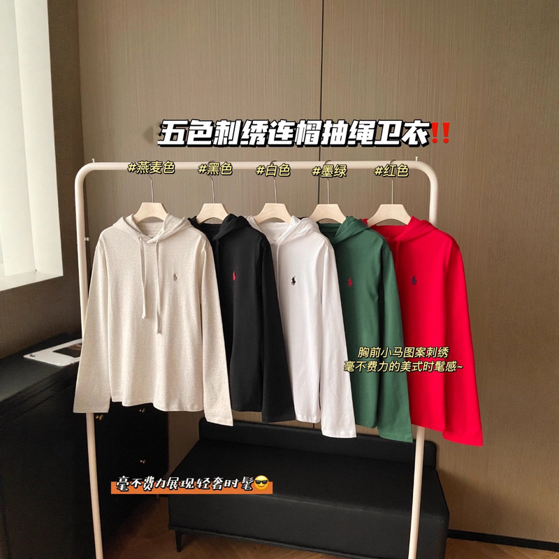 25秋拉夫同款刺绣小马经典连帽休闲直筒卫衣 女士休闲百搭卫衣|undefined