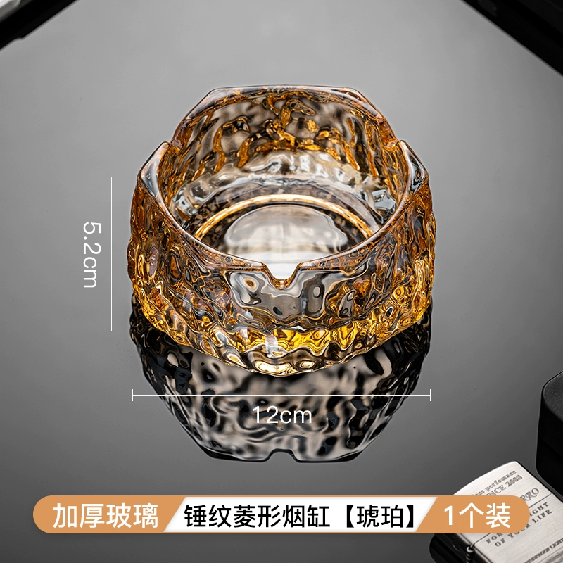 Big glass ashtray for commercial use for office, light luxury style