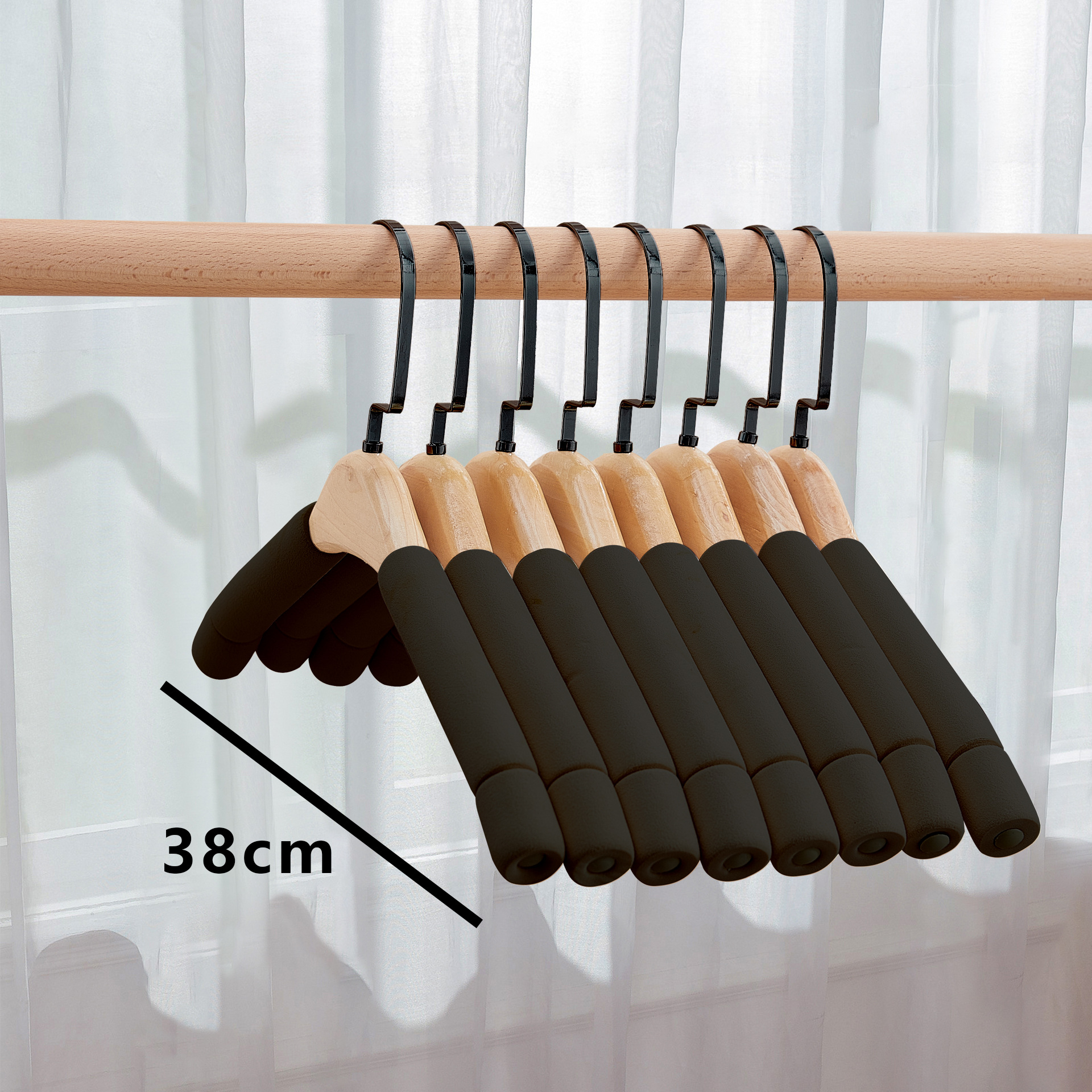 Esponja percha sin costuras esquina anti-hombro colgante de madera suéter abrigo no abultado ropa de armario soporte ropa de hogar percha ropa de apoyo