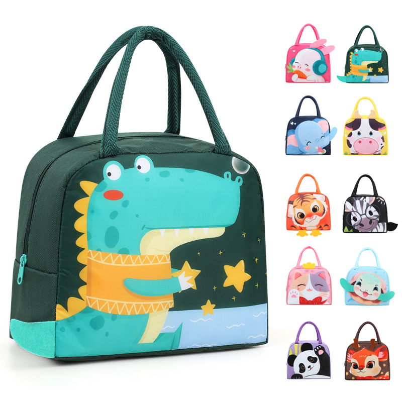 Nueva bolsa de almuerzo lindo y divertido para niños de escuela primaria con bolsa de aislamiento de comida bolsa de almuerzo de oficina bolsa de aluminio de dibujos animados bolsa de almuerzo