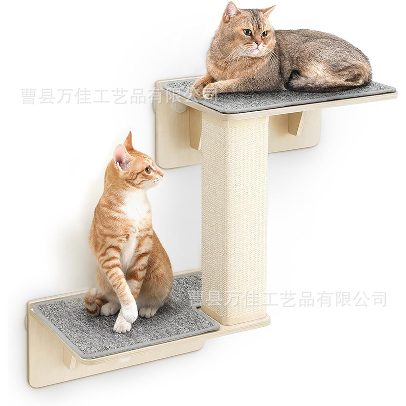 국경 간 벽걸이형 고양이 클라이밍 프레임, 간단한 나무 고양이 점프 플랫폼, 고양이 클라이밍 컬럼, 애완 동물 고양이 클라이밍 프레임, 벽걸이형 애완 동물 점프 플랫폼