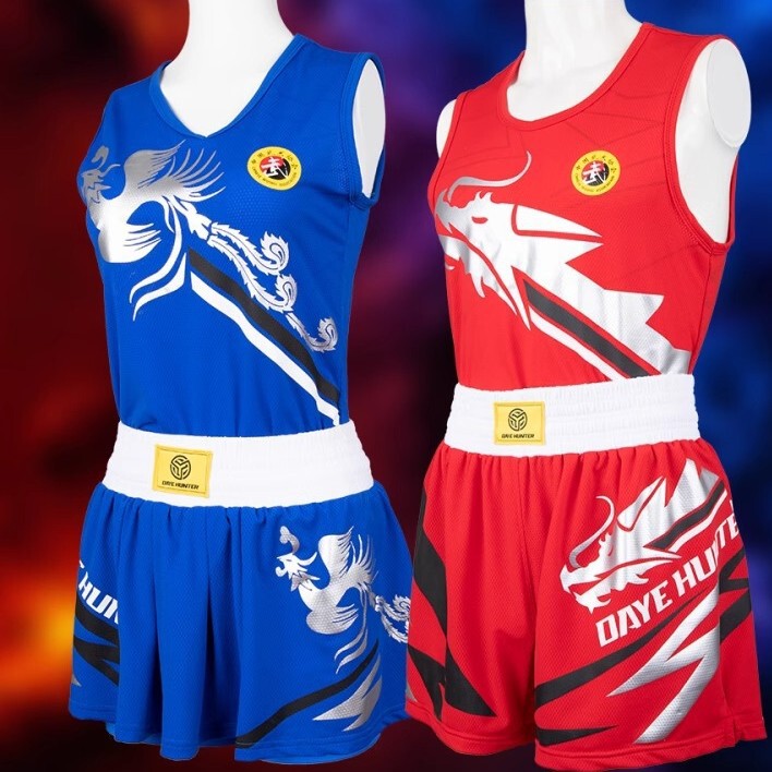 Daiye Hengtong Sanda Clothing Competition Dragon Warrior Suit Boxing Training Clothing Men's and Women's Martial Arts Muay Thai Fighting Shorts