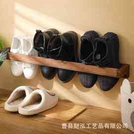 木质鞋子收纳架可壁挂式展示架创意玄关鞋子置物架实木鞋架