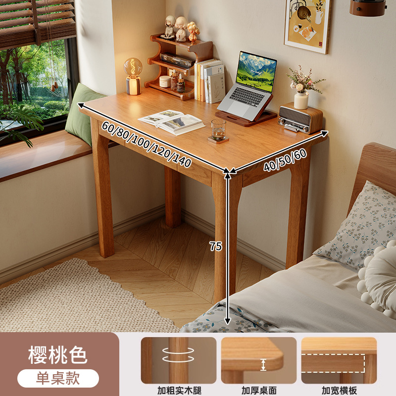 Escritorio estrecho de madera maciza, dormitorio de apartamento pequeño, escritorio de estudio para estudiantes en casa, escritorio largo para escribir, escritorio para computadora de escritorio, escritorio
