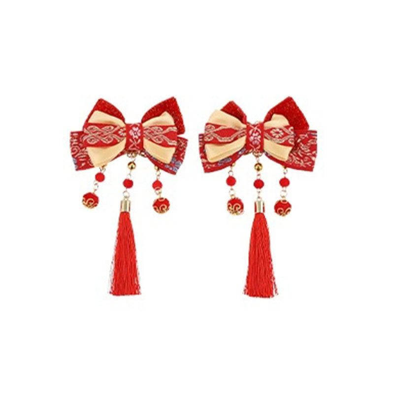 Ángora brocas de peluche rojas brocas de cabello para niños brocas de cabello de serpiente tarjeta de cabello de niña adornamientos de cabello de Año Nuevo al por mayor