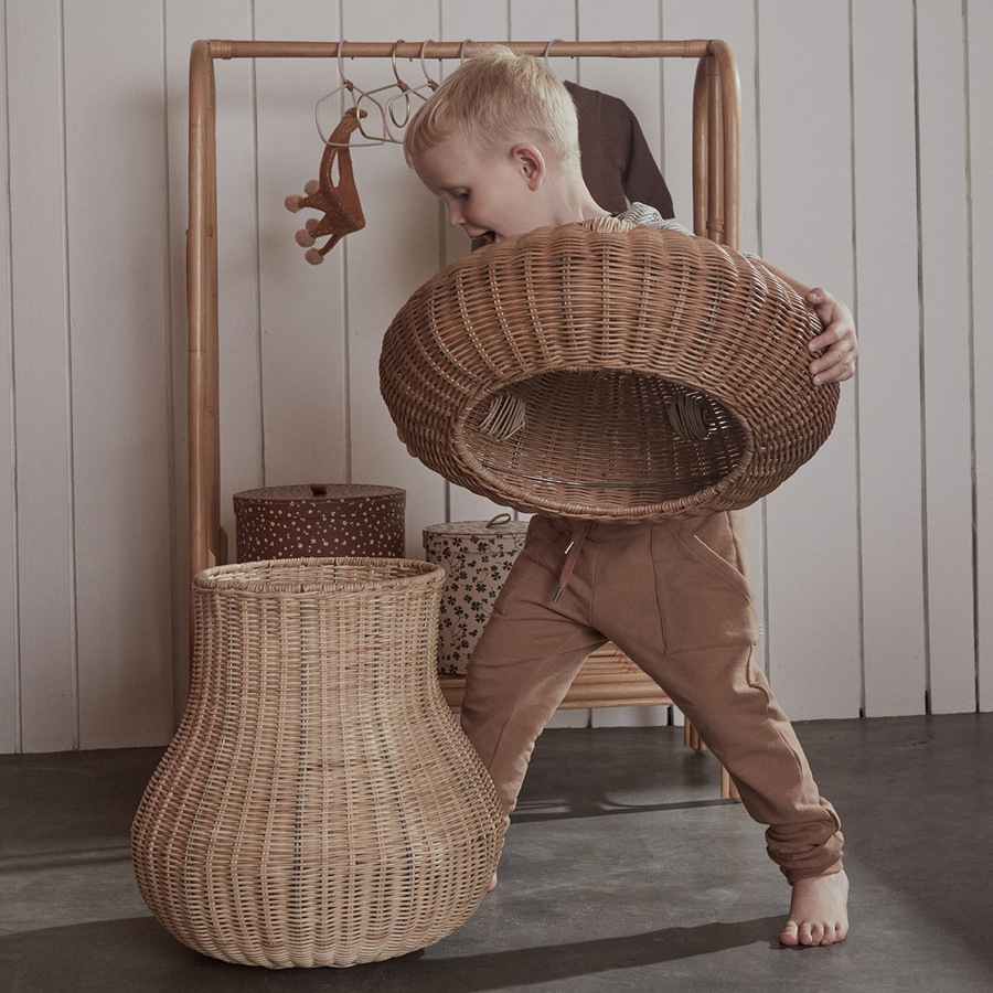 Cesto para la ropa sucia con forma de hongo, cesta de almacenamiento de ratán, caja de almacenamiento de juguetes de peluche, caja de almacenamiento de juguetes infantiles con tapa