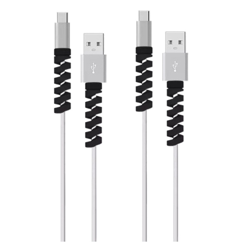 Cable DE DATOS espiral cubierta protectora cable de carga para Apple Android universal teléfono móvil anti-plegable roto conector Winder image 1
