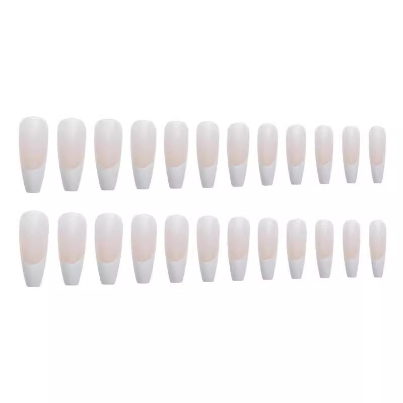 PD-254 DE ARTE redondo francés falso pieza de uñas desgaste pegatina de uñas acabado pegatina de uñas 24 piezas pegatina de uñas al por mayor