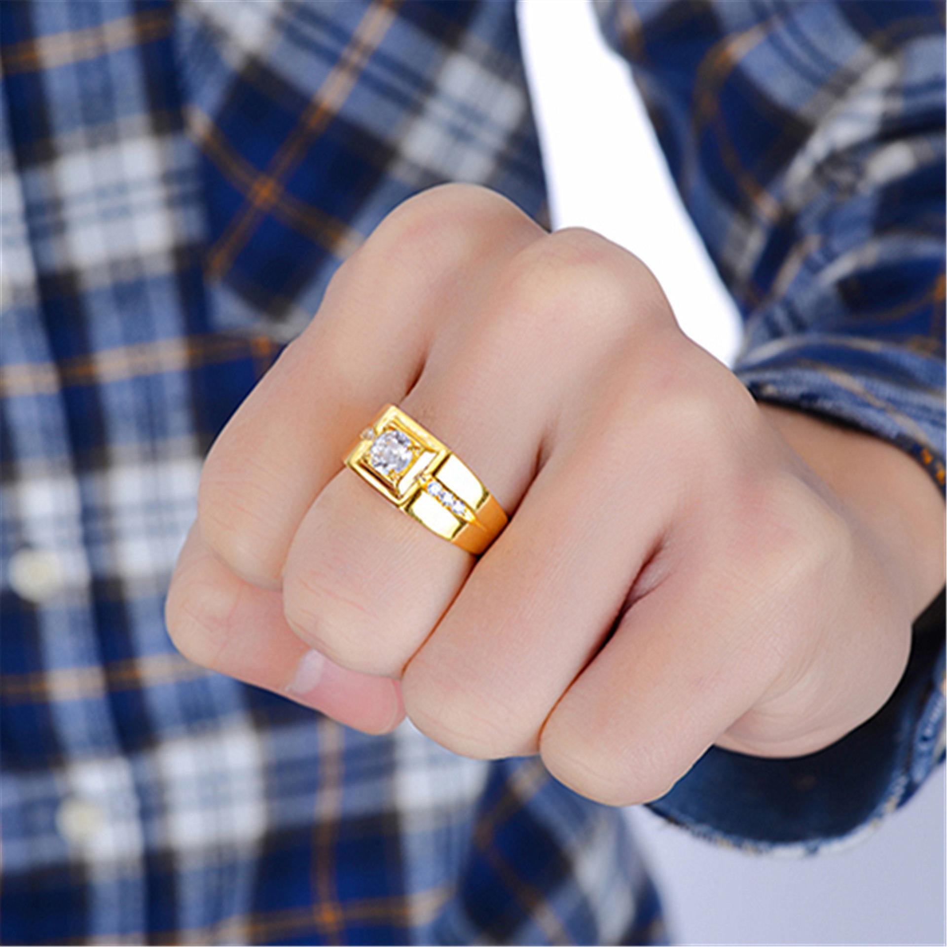 Überzogene dominant große weißgold simulierten diamant herren ring, überzogene schmuck_voghion.com