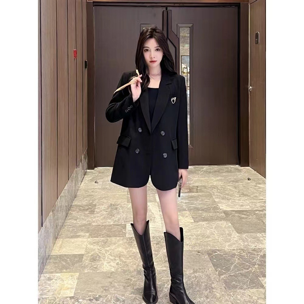 Elegant Women's Blazer British Style Slim-fit Lightweight Coat_voghion.com
