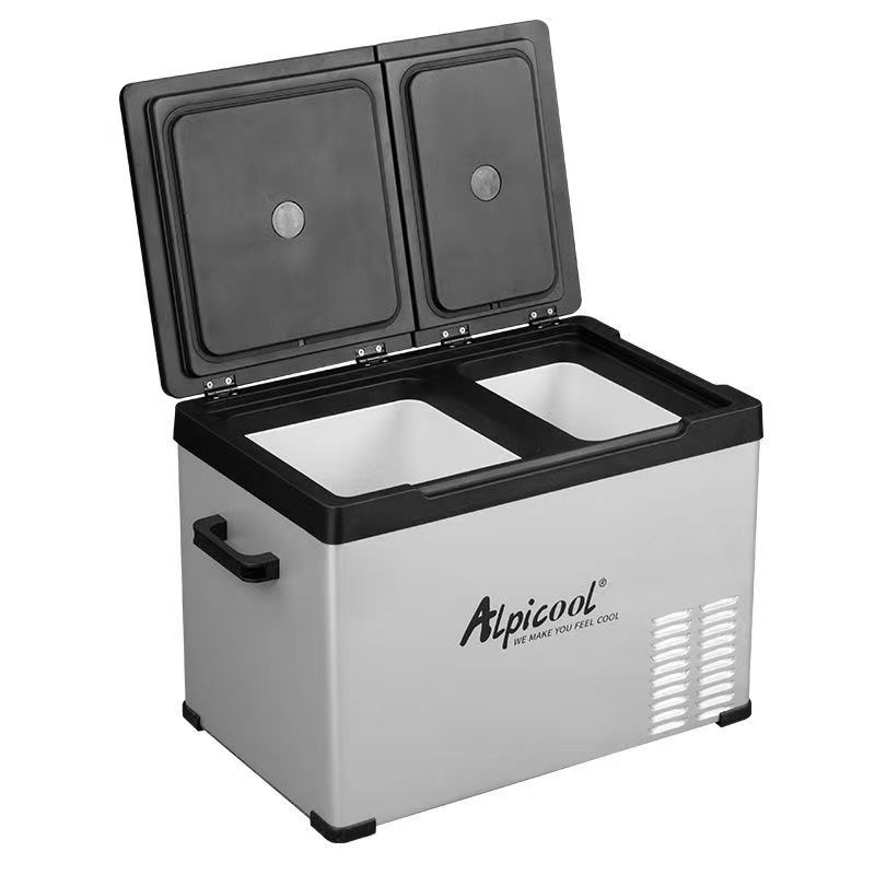 冰虎车载冰箱压缩机制冷12V24V220V冷冻冷藏分区双开门车家两用