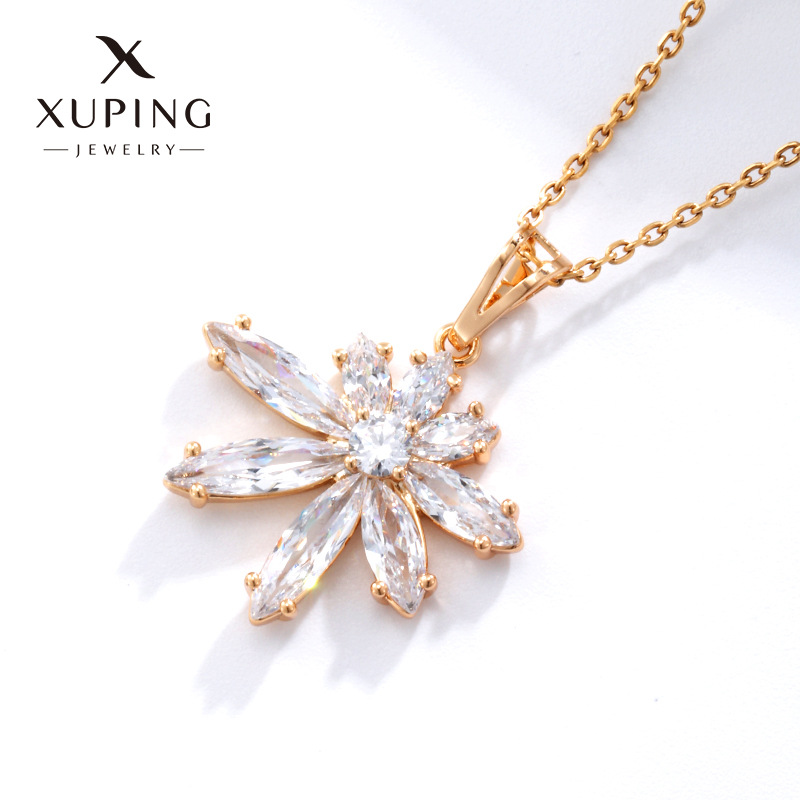 Xuking joyería color artificial joya vintage flor colgante hembra europea y americana de la moda transfronteriza imitación color tesoro joyería al por mayor