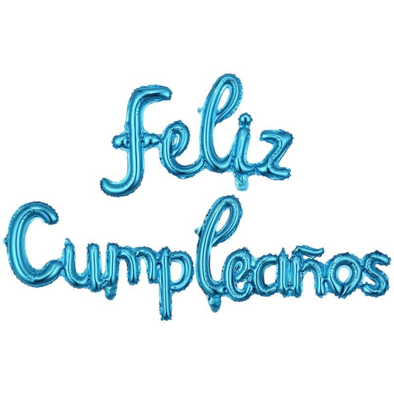 Juego de globos de feliz cumpleaños en español siamés Globos de película de aluminio Globos de decoración de fiesta de cumpleaños en minúsculas en español