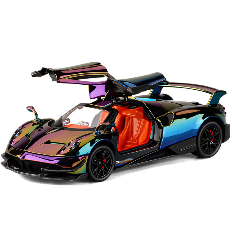 1: 24 Pagani Flores y aleación BC modelo de automóvil eco sonido y luz efectos de sonido decoración del hogar adornos colección de regalos de Año Nuevo
