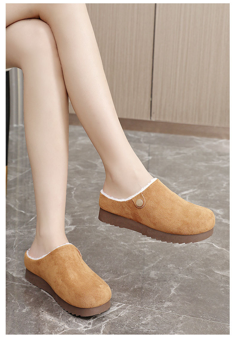 BR095 Uued 2024. aasta sügis- ja talve naiste ühevärvilised soojad puuvillased kingad Veet õhukese põhjaga, sise- ja sisetingimustes kasutamiseks, lihtsad vabaajajalatsid_voghion.com