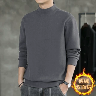 冬季圆领德绒内搭打底衫男士长袖t恤半高领秋衣保暖上衣服男秋装