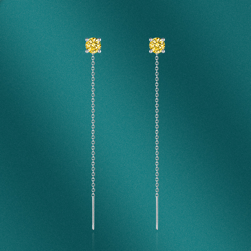 Fashion Square Copper Plating Zircon Drop Earrings 1 Pair