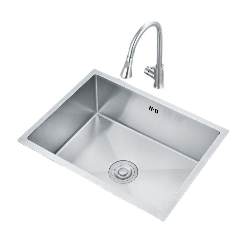 Fregadero Cuadrado Grande de Acero Inoxidable 304, para Instalar bajo Mesón, Acabado Cepillado