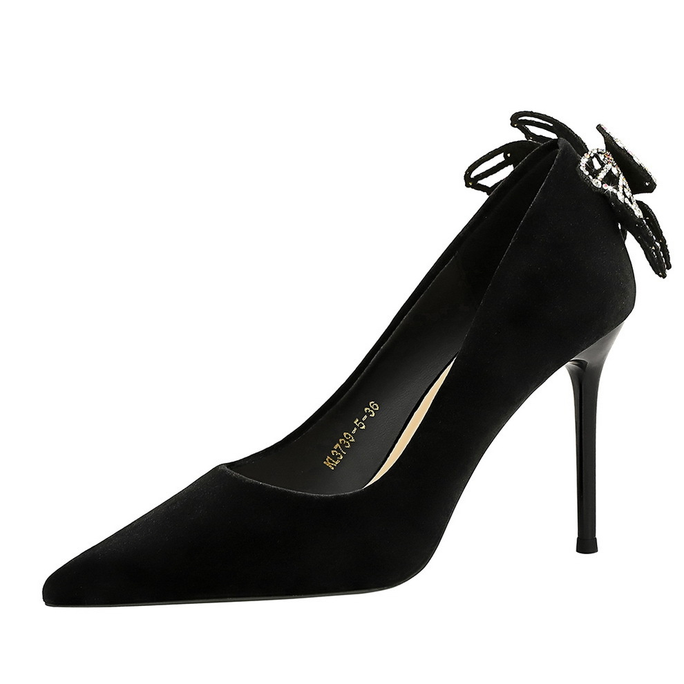 Elegante Damen Stiletto High Heels Mit Strassschleife_voghion.com