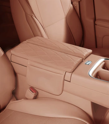 Leapmotor D19 Armrest Box Heightening Protective Cover, Original Car Color Matching Leather Central Armrest Cover, Upgraded Storage Bag (Armrest box pad) - leapmoon-d19-danxia-brown