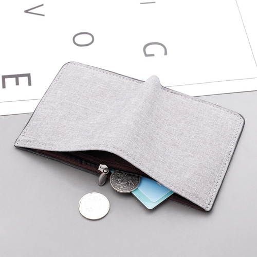 Canvas wallet vertical men's short wallet wallet men cross-border wallet men's ultra-thin men's wholesale