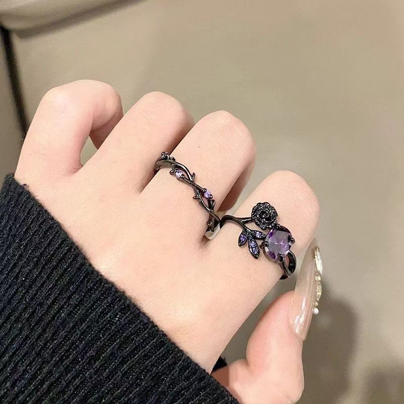 暗黑万花筒高级感交叉排钻锆石开口戒指小众设计轻奢高级感指环女|undefined