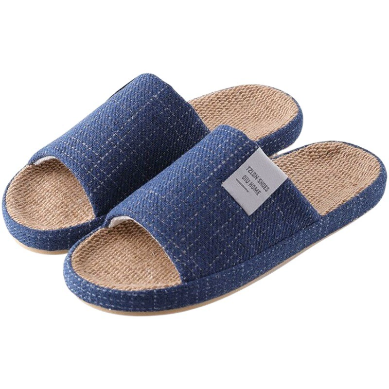 Тапочки Four Seasons домашние весенние и осенние льняные тапочки женские напольные домашние хлопковые льняные тапочки для пары мужские домашние летние