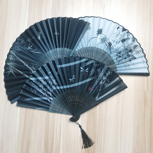 Ancient style folding fan student Chinese style small fan Japanese Hanfu dance fan portable silk fan female fan manufacturer wholesale