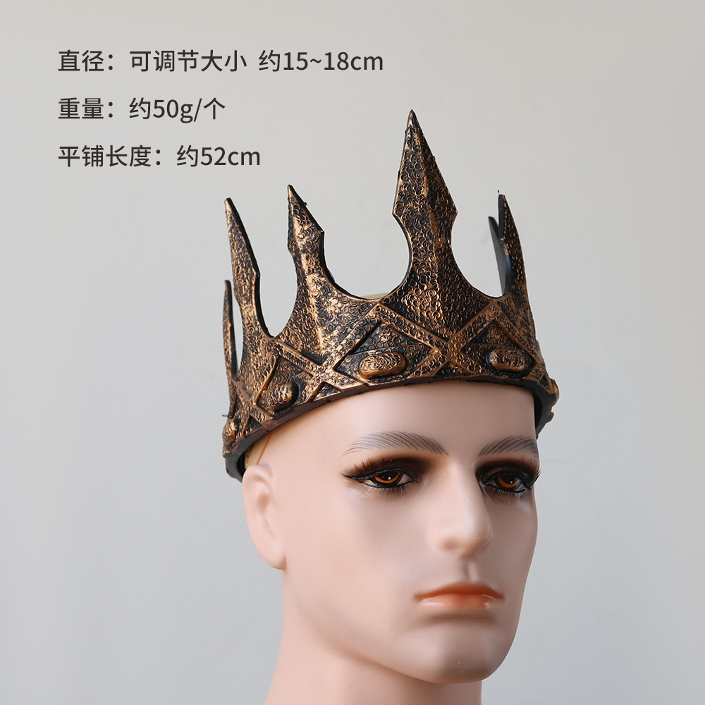 Medieval retro corona de rey Halloween props cosplay reina corona espumosa PU