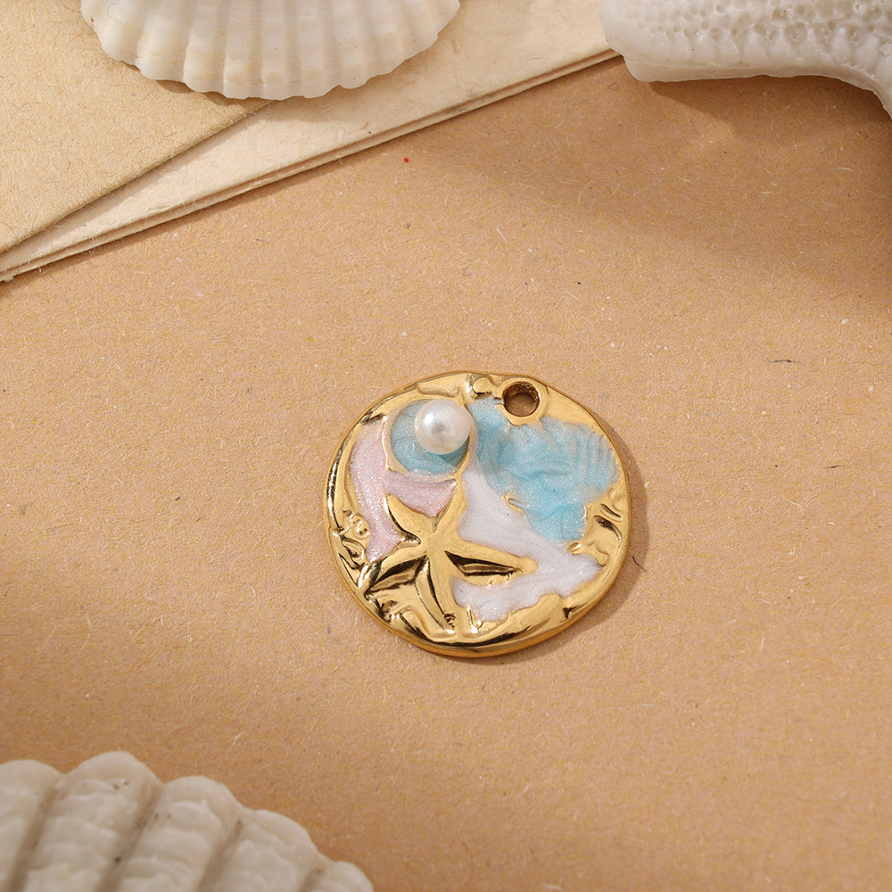 4g Weight Pendant Jewelry Making Type Charms Classification 1 Piece Quantity 304 Stainless Steel Material Shell Pattern All Seasons Season Polished Finish Plating Design Beach Style 1 Piece 304 Stainless Steel Shell Polished Pendant Charms 38