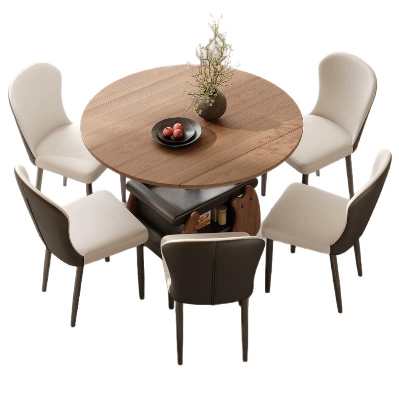 Mesa de centro nórdica multifuncional ajustable, modelo 2026, para apartamentos pequeños, mesa de comedor minimalista, mesa de centro plegable extensible de doble uso.