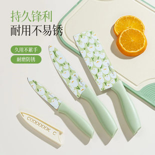 Fruit knife kitchen knife kitchen household stainless steel food supplement knife for cutting vegetables and fruits peeling knife portable knife double knife