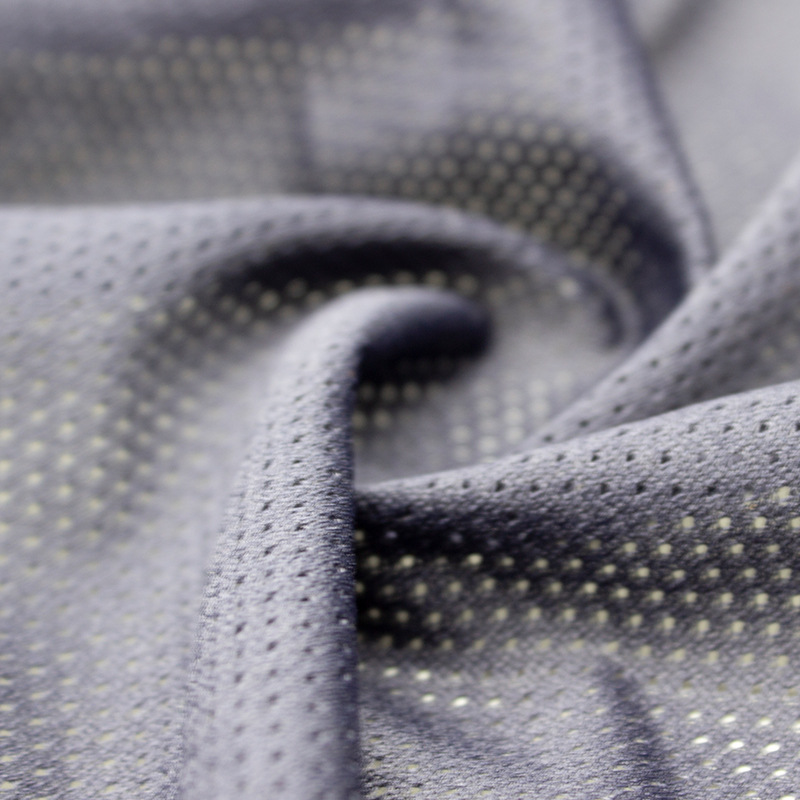 现货服装布料弹性网布网眼布料低弹满天星 运动服装透气弹