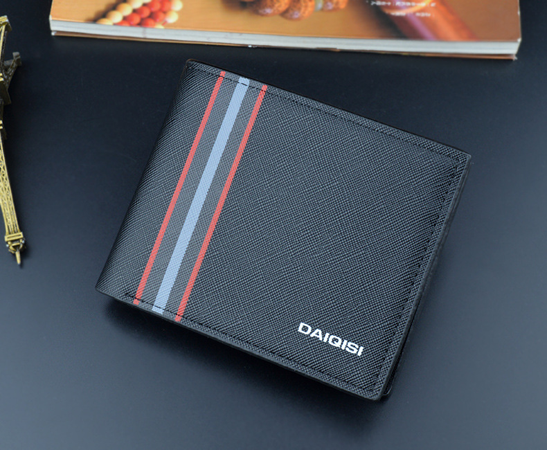 Men's Stripe Pu Leather Open Wallets display picture 3