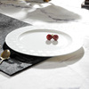 White dark texture minimalist underglaze porcelain dining western disk bull plate 10 -inch flat plate disc