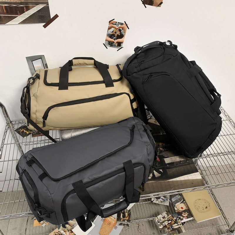 Nuevo bolso de viaje transfronterizo, bolso deportivo de alta gama para hombre, separación en seco y húmedo, bolso de equipaje de mano multifuncional de doble espalda