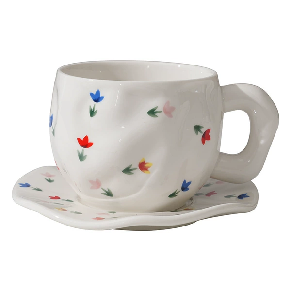 Small tulip flowers cup + saucer