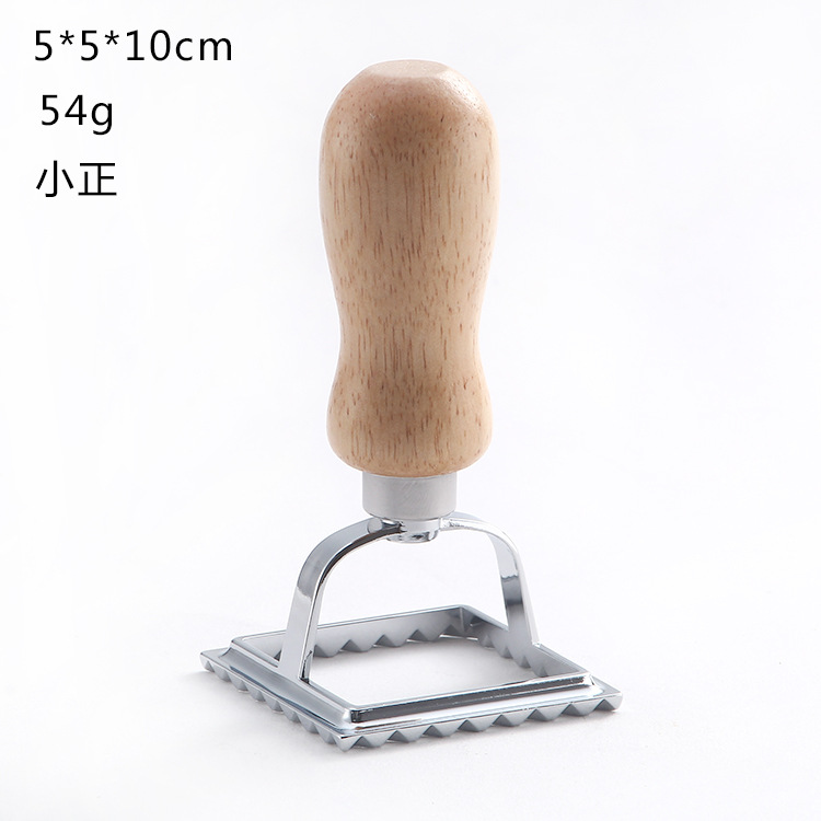 Dumpling encaje impresión aleación de zinc molde de galletas dumpling lado de la piel flor en relieve molde de galletas mango de madera rueda de cortador de pastel