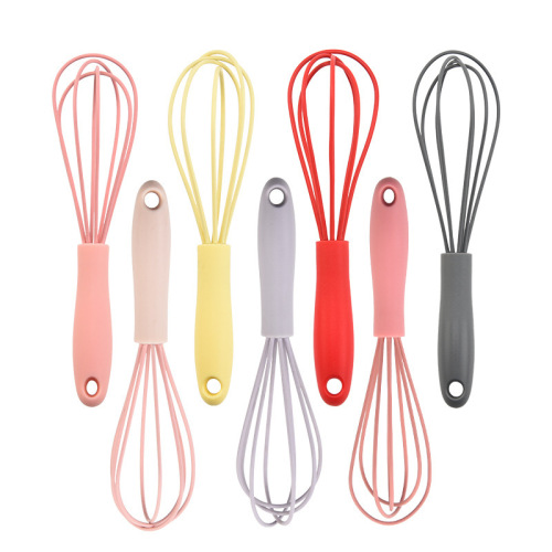 Factory Direct Sale Creative Multicolor Series 6-inch Stainless Steel Silicone Whisk with Multiple Colors Mini Whisk