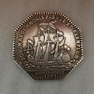 Antique Crafts Replica Octagonal Special-Shaped Coin Medal Commemorative Medal Brass Silver-Plated Material # T2185