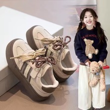 女童鞋子2025新款秋冬儿童运动鞋德训鞋红色秋款鞋女宝板鞋休闲鞋
