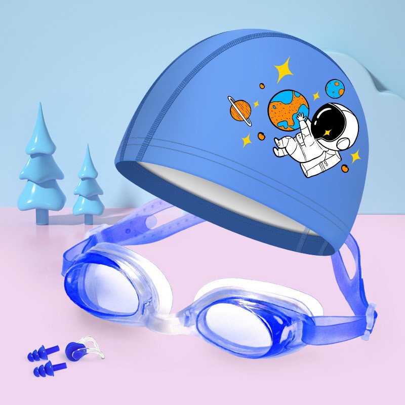 Astronaut, set, waterproof swimming cap, nose clip, earplugs, 4 piece set